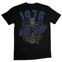 Castlemaine Rod Shop T-Shirt - Blue Fade Piston